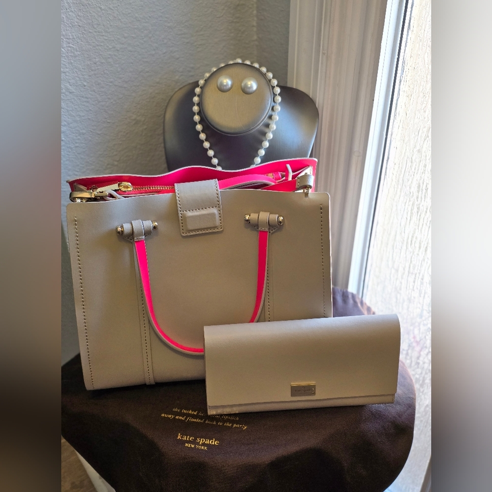 Kate Spade Arbour Hill Elodie Leather Crossbody Tote Bag and Wallet